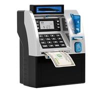 YBDADOEH Salvadanaio Intelligente Tenkaybox ATM, cassaforte Intelligente for Bambini, salvadanaio interattivo ATM con Carta di debito, Alimentatore di Banconote, riconoscimento Monete,(Black)