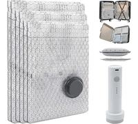 YBDADOEH Set di Sacchetti sottovuoto da Viaggio Senza Fili Preferablen X7, salvaspazio for Vestiti e Vestiti da Viaggio (Pompa + 2 s + 2 m + 2 l)(Pump+4s+4m+4l)