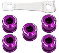 YBEKI Bulloni Corona Bici Professionale 7075-T651 Lega Aeronautica | Kit Completo con Chiave Termica | 4.9mm Monocorona & 6.4mm Bicorona | 5 Colori Anti-corrosione | Compatibile MTB/Strada/BMX
