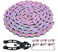 YBEKI Catena Bici 11V 1/2"x11/128" 116 Maglie | Acciaio Carbonio 11.500 PSI | Tripla Argentatura ISO 9227 | 3 Maglie Rapide + Kit Strumenti | per MTB/Strada (NF EN 14766)