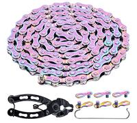 YBEKI Catena per bicicletta 6/7/8 pezzi, colore 1/2 x 3/32 lnch 116 maglie con 2 paia di lucchetti