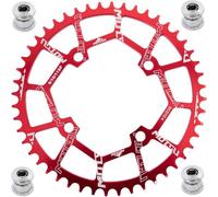 YBEKI Corona Bici 104BCD 32-52T | Alluminio Aeronautico 7075-T6 CNC | Design Narrow-Wide Anti-Caduta | Compatibile 8-11V MTB/Road | Rotonda/Ovale | Nero/Rosso