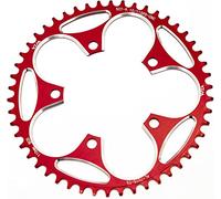 YBEKI Corona Bici Strada 110BCD 36-58T | Alluminio Aeronautico 7075-T6 CNC | Design Narrow-Wide Anti-Caduta | Compatibile 8-12 velocità | Certificato ISO 13041 (Nero Opaco/Rosso Corsa)