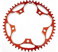YBEKI Corona Bici Strada 130BCD 38-60T | Alluminio Aeronautico 7075-T6 CNC | Design Narrow-Wide Anti-Caduta | Compatibile 8-12 velocità | Certificato ISO 13041 (Nero/Rosso)
