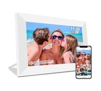 ybest Frameo - Cornice digitale da 10,1", colore bianco, Smart WiFi, con touch screen IPS, display HD 1280 x 800, rotazione automatica da 32 GB, montaggio a parete, slot SD/USB, condivisione