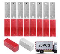 YBFBSJK Catarifrangenti Laterali Auto 20 PCS Riflettore Rettangolare Adesivo Catarifrangente per Auto Riflettori per Camion per Roulotte/Camion/Rimorchio Catarifrangente Occhi di Gatto Rosso Bianco