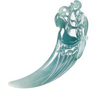 YBGCRD Autentica giada blu acqua ghiaccio semi drago denti zodiaco drago ciondolo uomo e donna moda gioielli regalo festival