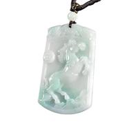 YBGCRD Ciondolo a forma di cavallo in giadeite, regalo per donne, accessorio alla moda di lusso, amuleto intagliato, collana in vera giada, talismani