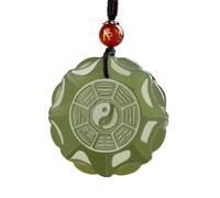 YBGCRD Ciondolo a forma di pettegolezzo di Tai Chi con zaffiro naturale, ciondolo rotondo da uomo e da donna