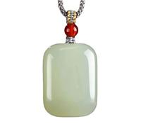 YBGCRD Ciondolo in giada blu e bianca naturale, non importa marca, ciondolo per uomo e donna, piccolo pane