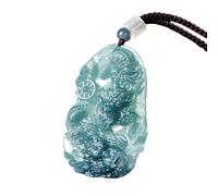YBGCRD Collana con ciondolo a forma di drago in giadeite, amuleto intagliato, regalo per donne, talismani in vera giada, stilista di moda