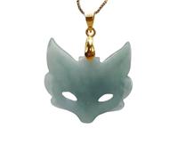YBGCRD Collana con ciondolo a forma di maschera di volpe in giadeite, accessori alla moda, regalo per donne, talismani vintage