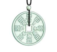 YBGCRD Collana con ciondolo a forma di mascotte in giadeite naturale con fantasmi di montagna e pettegolezzi, splendidamente intagliato, da uomo e da donna