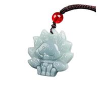 YBGCRD Collana con ciondolo a forma di volpe a nove code in giadeite talismani di lusso gioielli reali regali vintage per le donne fascino giada birmano