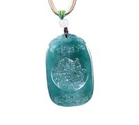 YBGCRD Collana con ciondolo zodiacale in giadeite naturale, dragone d'acqua blu, alla moda, idea regalo per uomini e donne