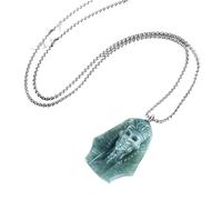 YBGCRD Collana da uomo in giada, giadeite naturale blu acqua tridimensionale intaglio egiziano faraone ghiaccio giada pendente di alta qualità gioielli di moda di lusso, dargli un regalo