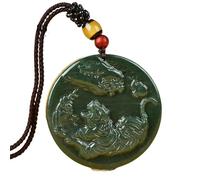 YBGCRD Collana da uomo in giada naturale, con ciondolo a forma di tigre dello zodiaco, giada verde etica, semplice, squisita, di lusso, alla moda, regalo personalizzato per le vacanze, regalagli un