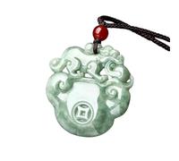 YBGCRD Collana da uomo in giada naturale, Ruyi ricchezza invitante Pixiu Ice Jade ciondolo semplice retrò artigianale moda gioielli mascotte dargli un regalo
