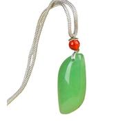 YBGCRD Collana da uomo in giada, squisita giada con ciondolo a forma di foglia di salice verde, gioiello fatto a mano a forma di foglia, regalo per lei, regalagli un regalo