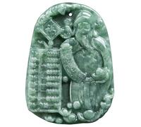 YBGCRD Naturale Giadeite Verde Intagliato A Mano Abaco Dio della Ricchezza Ciondolo Amuleto Collana Lusso Giada Trendy Gioielli Regali