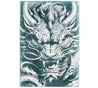 YBGCRD Naturale Un vecchio materiale giadeite blu acqua ombra scultura della Grande Muraglia cinese Loong ghiaccio piantare giada zodiaco drago ciondolo