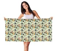 YBGHDAA Asciugamano da spiaggia in velluto con stampa di meduse oceano 60 x 140 cm oversize ad asciugatura rapida da viaggio per palestra campeggio
