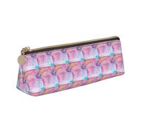 YBGHDAA Astuccio per matite con stampa colorata effetto marmo, rosa pastello, blu, viola, per scuola, portapenne triangolare, grazioso astuccio per penne e pennarelli, regalo per ragazzi e ragazze