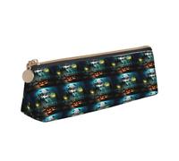 YBGHDAA Astuccio per matite con stampa di gufo e zucca felice di Halloween, astuccio triangolare carino per penne e pennarelli, regalo per ragazzi e ragazze, bianco, Taglia unica, Astuccio per trucchi