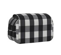 YBGHDAA Astuccio per matite in gel con stampa a quadri bianchi e neri, organizer portatile per pittura artistica, Nero , Taglia unica, Organizer per borse