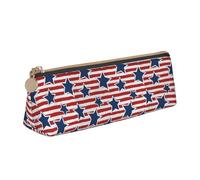 YBGHDAA Astuccio portapenne triangolare, con stampa a stelle e bandiere, per ragazzi e ragazze, colore rosso e bianco, bianco, Taglia unica, Astuccio per trucchi