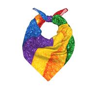 YBGHDAA Bandane quadrate in raso con stampa a strisce arcobaleno per donne e uomini, morbido copricapo, accessorio alla moda chic