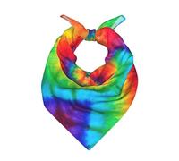 YBGHDAA Bandane quadrate in raso con stampa arcobaleno tie dye per donne e uomini, morbido copricapo, accessorio alla moda chic