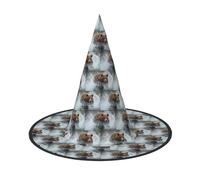 YBGHDAA Bear Running Stampa 2 Pack Halloween Cappello Strega Cappelli per feste Pieghevole Leggero Ruolo Cappelli per Cosplay