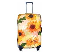 YBGHDAA Bella copertura per valigia con stampa di girasoli con cerniera, fori per maniglia, materiale elastico mantiene i bagagli chiusi, ideale per i viaggi, bianco, S