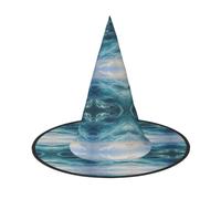 YBGHDAA Bella Stampa Superficie Del Mare 2 Pack Halloween Cappello Strega Cappelli Per Feste Pieghevole Leggero Ruolo Cappelli Per Cosplay