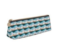 YBGHDAA Bellissimo astuccio per la scuola con stampa di onde oceaniche, astuccio triangolare carino per penne e pennarelli, regalo per ragazzi e ragazze, bianco, Taglia unica, Astuccio per trucchi