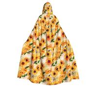 YBGHDAA Bellissimo mantello da vampiro con cappuccio per adulti con stampa di girasole, 140 cm, ideale per feste a tema