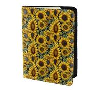 YBGHDAA Bellissimo porta passaporto con stampa di girasole da viaggio indispensabile per donne e uomini portafoglio passaporto adatto a tutti i passaporti standard, Nero , Taglia unica