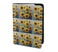 YBGHDAA Bellissimo porta passaporto con stampa di girasole da viaggio indispensabile per donne e uomini portafoglio passaporto adatto a tutti i passaporti standard, Nero , Taglia unica