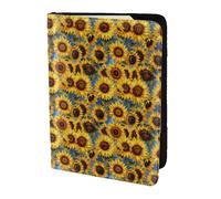 YBGHDAA Bellissimo porta passaporto con stampa di girasoli da viaggio indispensabile per donne e uomini portafoglio passaporto adatto a tutti i passaporti standard, Nero , Taglia unica