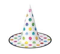 YBGHDAA Blu Polka Dot Stampa 2 Pack Halloween Cappello Strega Cappelli Per Feste Pieghevole Leggero Gioco di Ruolo Caps Per Cosplay