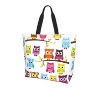 YBGHDAA Borsa tote minimalista stampata con gufi sui rami degli alberi per le donne, borse a tracolla di grande capacità, borsa leggera per lavoro, università, viaggi