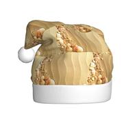 YBGHDAA Cappello di Natale della peluche adulto della stampa della sabbia della conchiglia del mare della spiaggia con il pom pom bianco cappellini cerimonie annuali cappellini spettacoli teatrali Cap