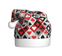 YBGHDAA Cappello di Natale della peluche adulto di stampa del modello del rombo a scacchi con il pompon bianco cappellini cerimonie annuali cappellini spettacoli teatrali