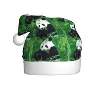 YBGHDAA Cappello di Natale della peluche di stampa del panda con il pompon bianco dei cappellini annuali delle cerimonie del cappello di spettacoli teatrali