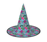 YBGHDAA Ciao Hawaii Stampa 2 Pack Halloween Cappello Strega Cappelli Per Feste Pieghevole Leggero Ruolo Cappelli Per Cosplay