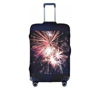 YBGHDAA Copertura per valigia con stampa 3D a forma di fuochi d'artificio, con cerniera, fori per maniglia, materiale elastico mantiene il bagaglio chiuso, ideale per i viaggi, bianco, M
