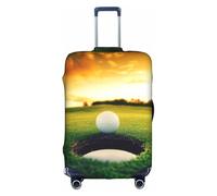YBGHDAA Copertura per valigia con stampa campo da golf con cerniera, fori per maniglia, materiale elastico mantiene i bagagli chiusi, ideale per i viaggi, bianco, M