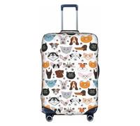 YBGHDAA Copertura per valigia con stampa di matti di cane e gatto, bulldog, beagle, labrador, con cerniera, fori per maniglia, materiale elastico mantiene il bagaglio chiuso, ideale per i viaggi