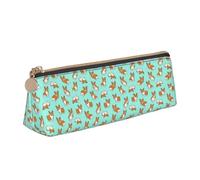 YBGHDAA Corgi, astuccio per la scuola con stampa di un simpatico cane, triangolare, per penne e pennarelli, idea regalo per ragazzi e ragazze, bianco, Taglia unica, Astuccio per trucchi